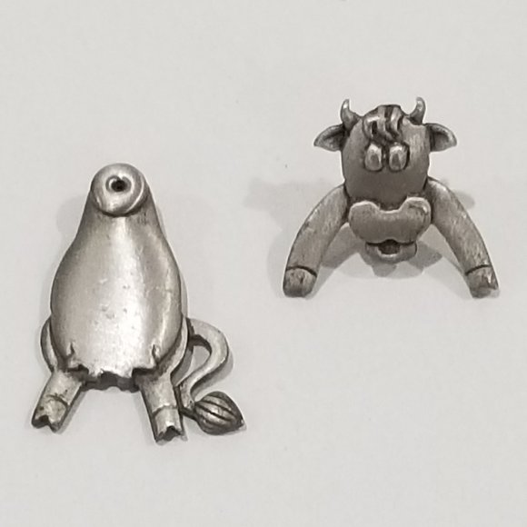 Jonette Jewelry Company - Pewter single stud earring - 2 piece dangling cow - Picture 7 of 13